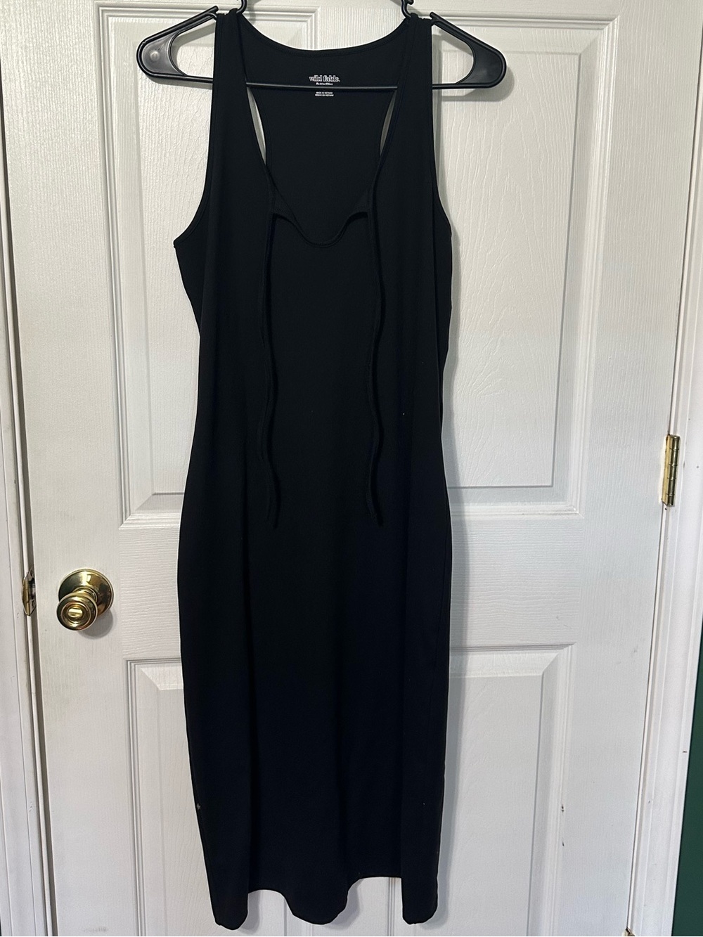 wild fable Black Sleeveless Tank Midi Dress